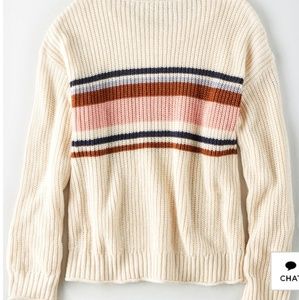 AE OVERSIZED STRIPED CREW NECK SWEATER!